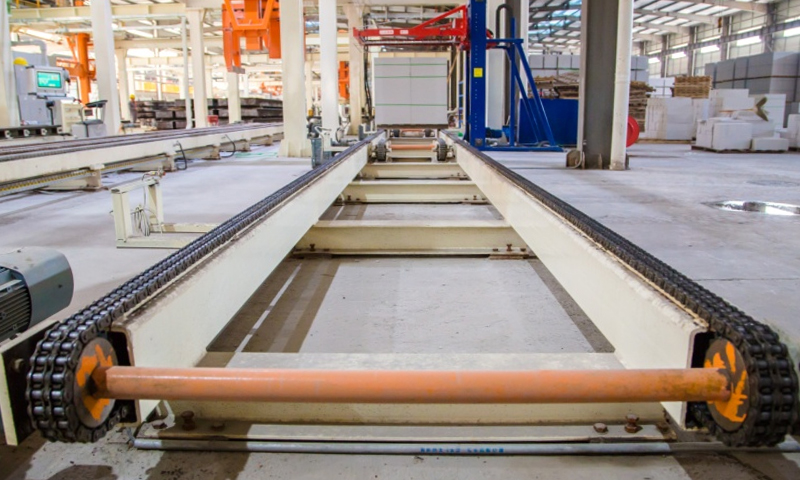 Línea de transporte de embalaje de bloques